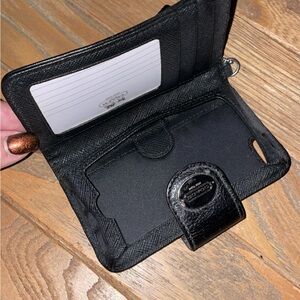 Black Coach Wallet with Card and phone Holder